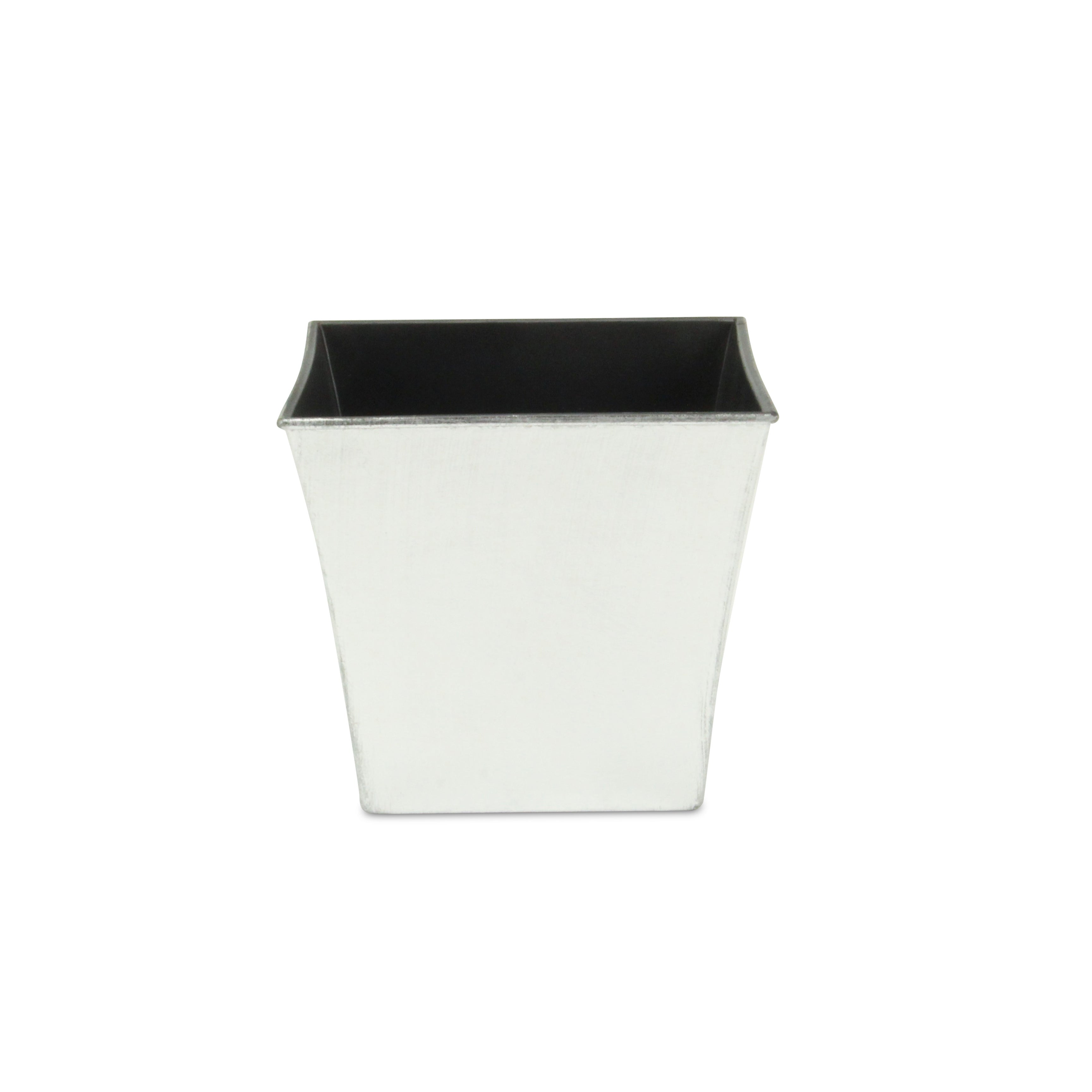 7" Silver Recycled Plastic Indoor Outdoor Square Pot Planter Default Title