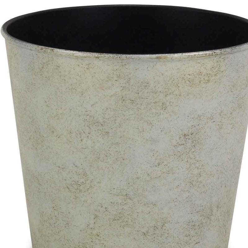 7" Silver Recycled Plastic Indoor Outdoor Round Pot Planter
