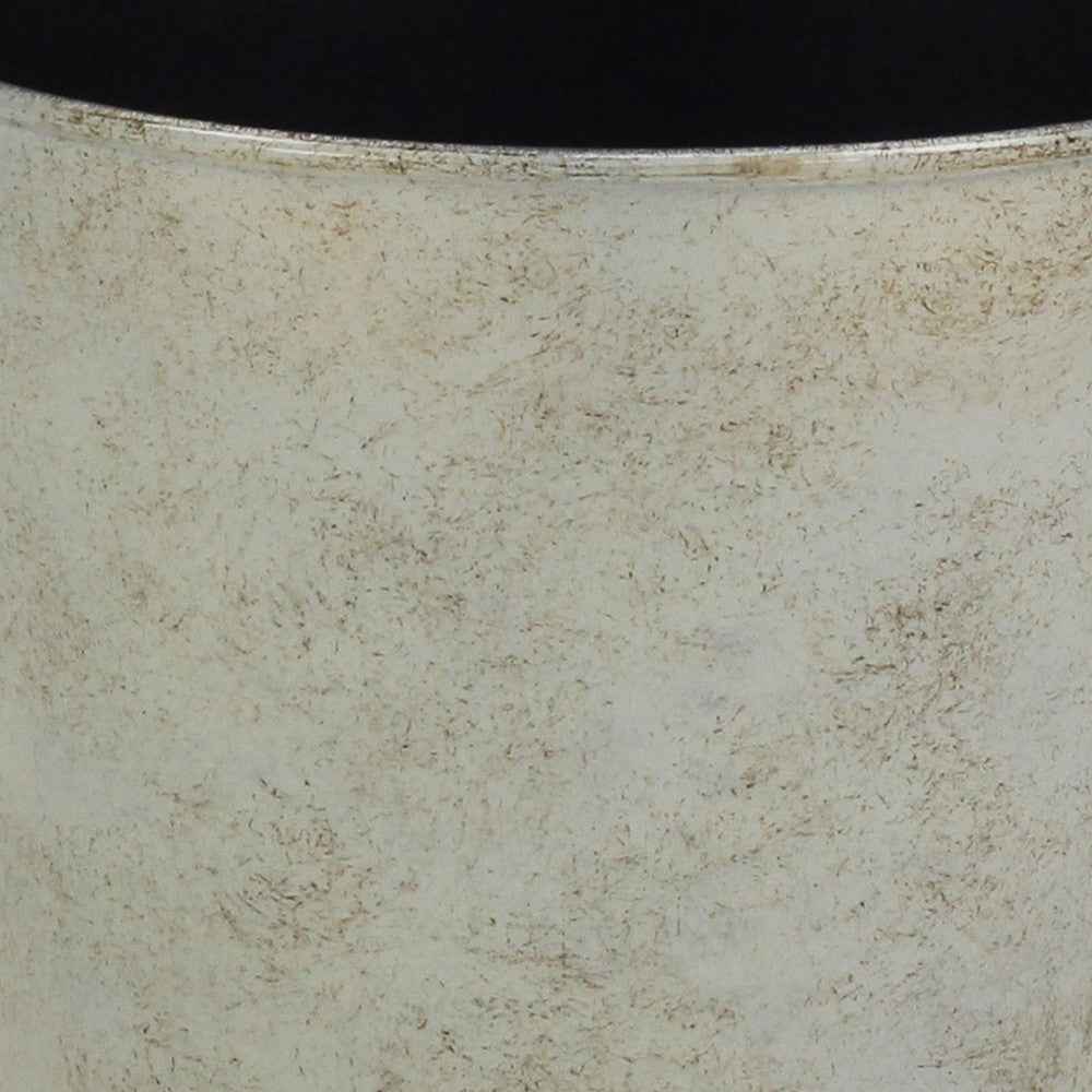 7" Silver Recycled Plastic Indoor Outdoor Round Pot Planter