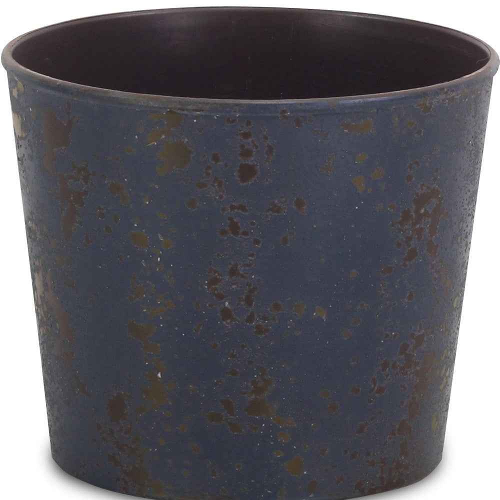6" Blue Recycled Plastic Indoor Outdoor Round Pot Planter