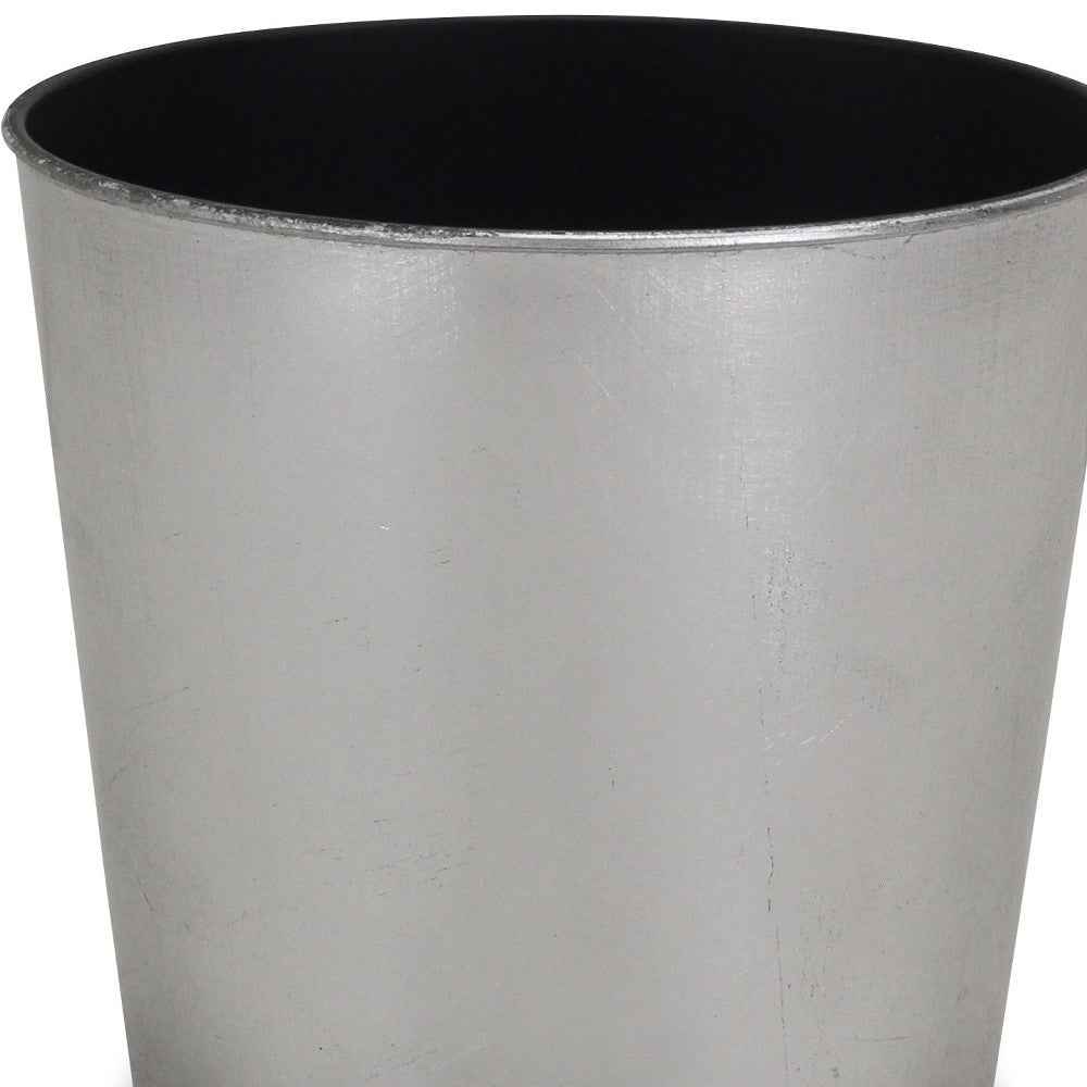 7" Silver Recycled Plastic Indoor Outdoor Round Pot Planter