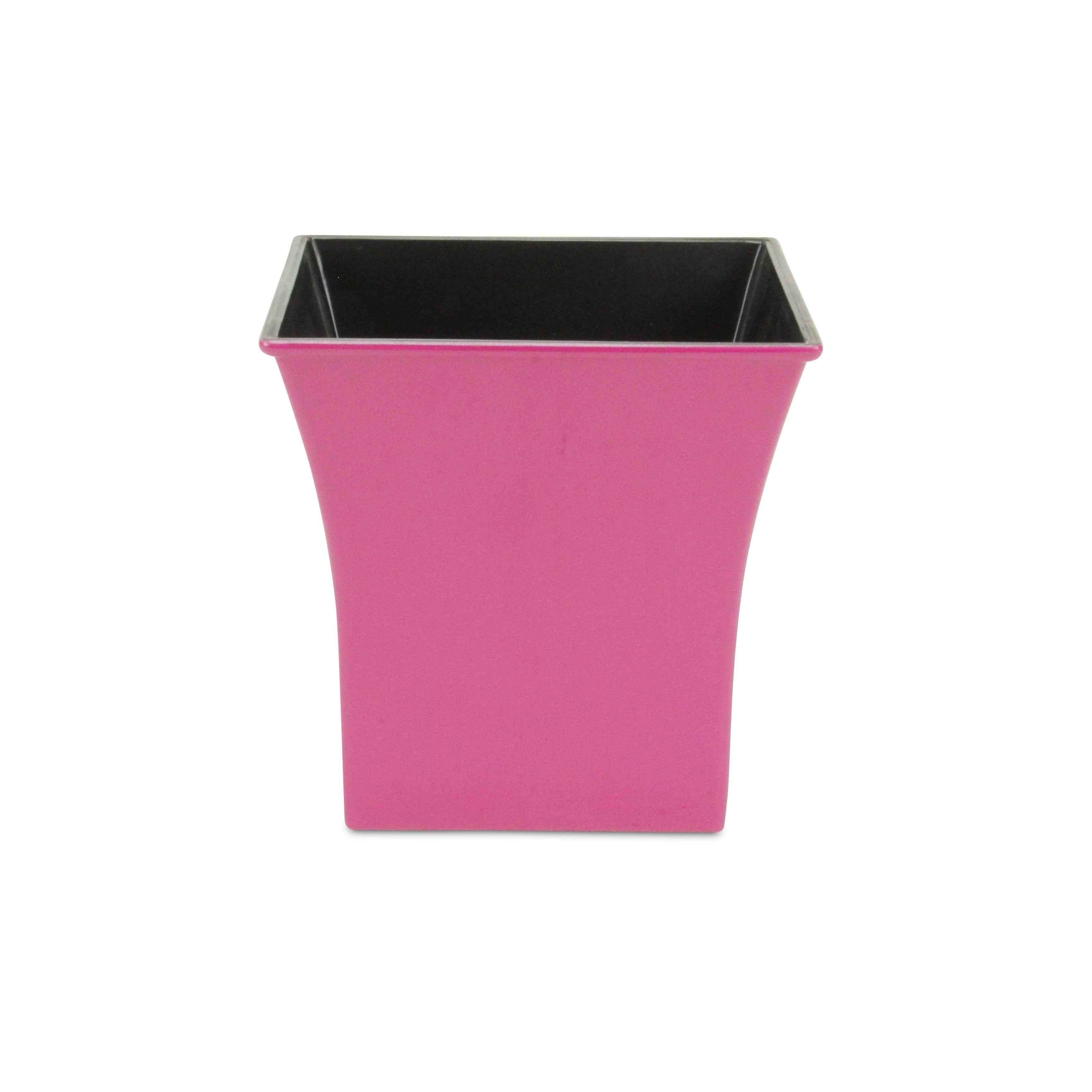 7" Hot Pink Recycled Plastic Indoor Outdoor Square Pot Planter