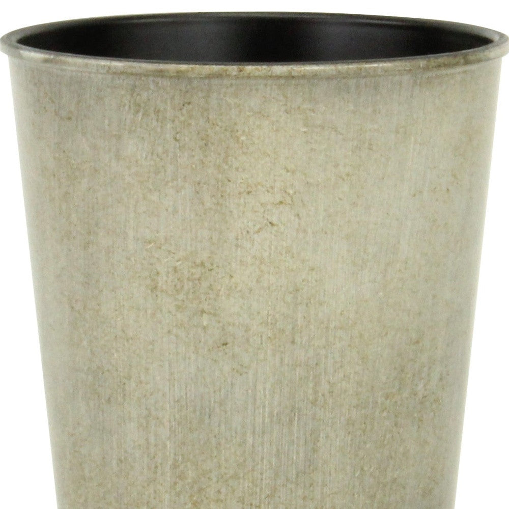 5" Gray Recycled Plastic Indoor Outdoor Round Pot Planter - Sports & Outdoor