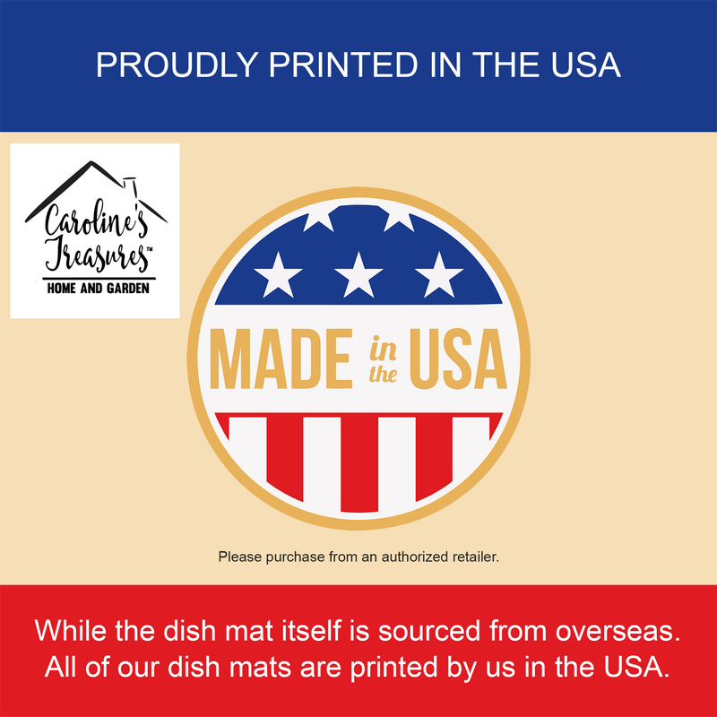 Dish drying mat badge graphic: proudly printed in the USA, made in USA