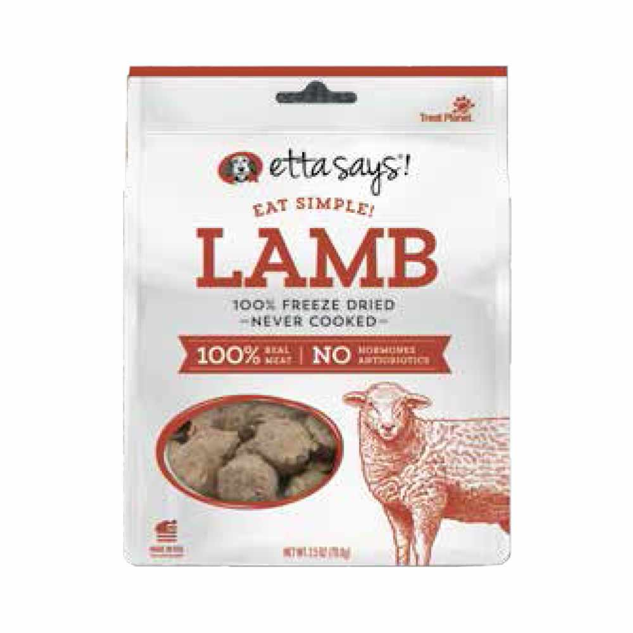 Etta Says! Eat Simple! 100% Freeze Dried Dog Treats Lamb 2.5oz - 1 - Treats