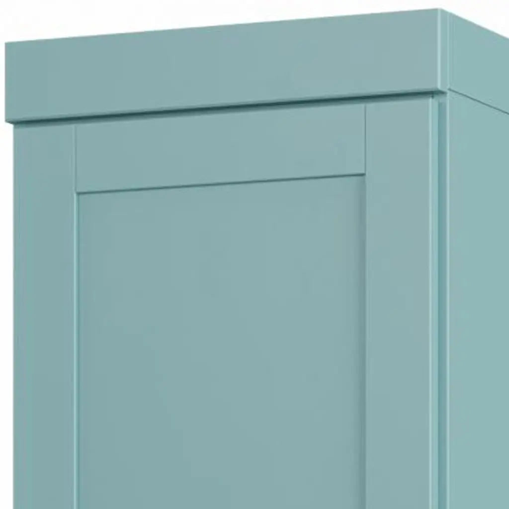 17" Aqua Solid Wood Free Standing Double Door Linen Cabinet Homeroots Organization