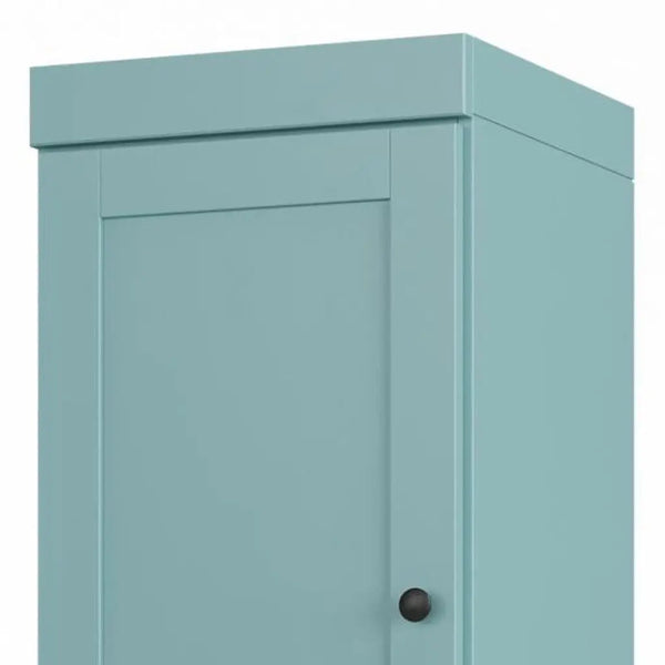 17" Aqua Solid Wood Free Standing Double Door Linen Cabinet Homeroots Organization