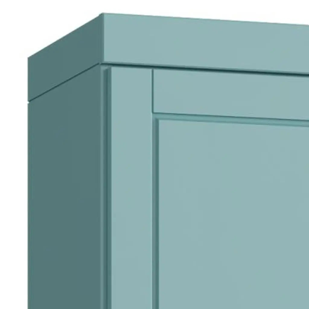 17" Aqua Solid Wood Free Standing Double Door Linen Cabinet Homeroots Organization
