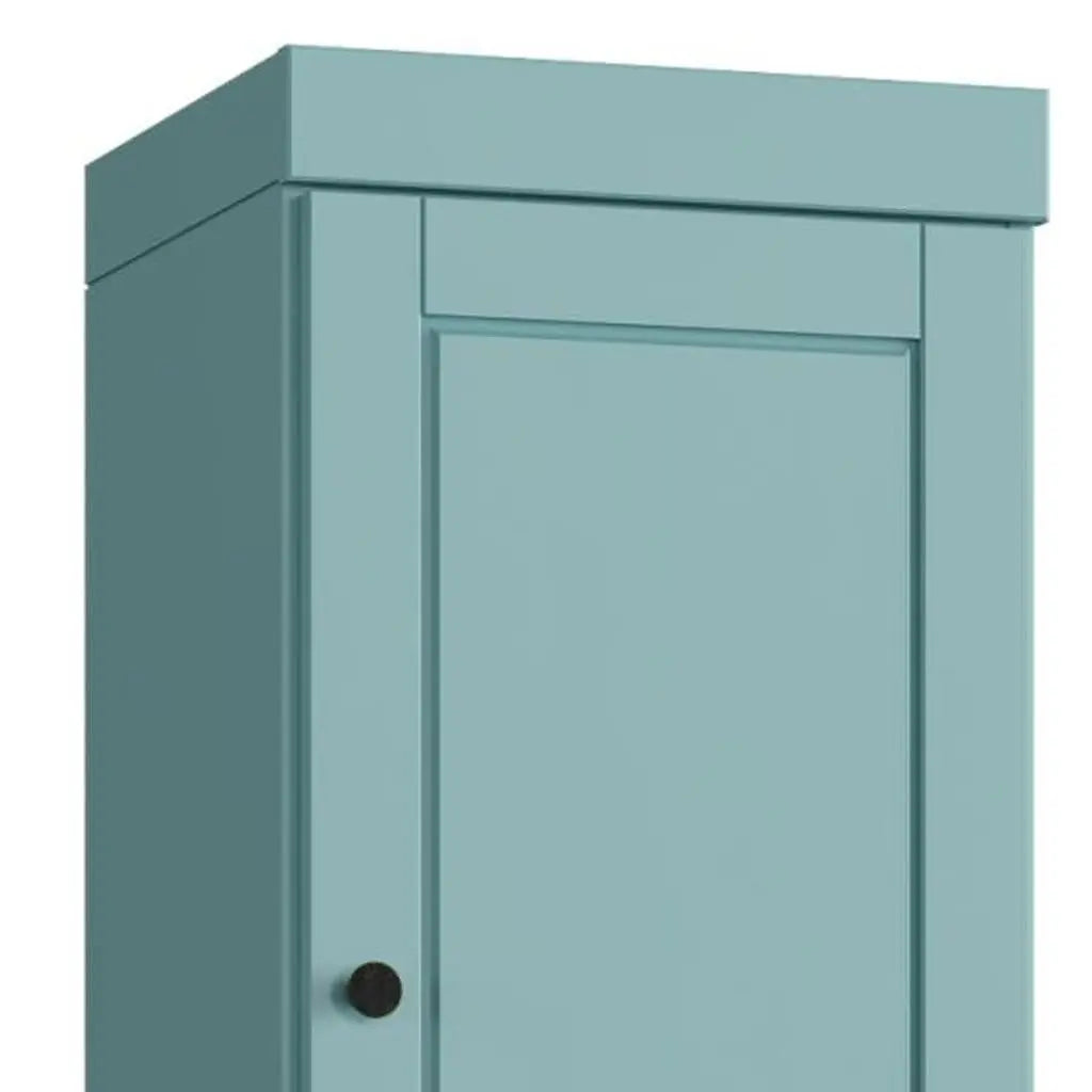 17" Aqua Solid Wood Free Standing Double Door Linen Cabinet Homeroots Organization