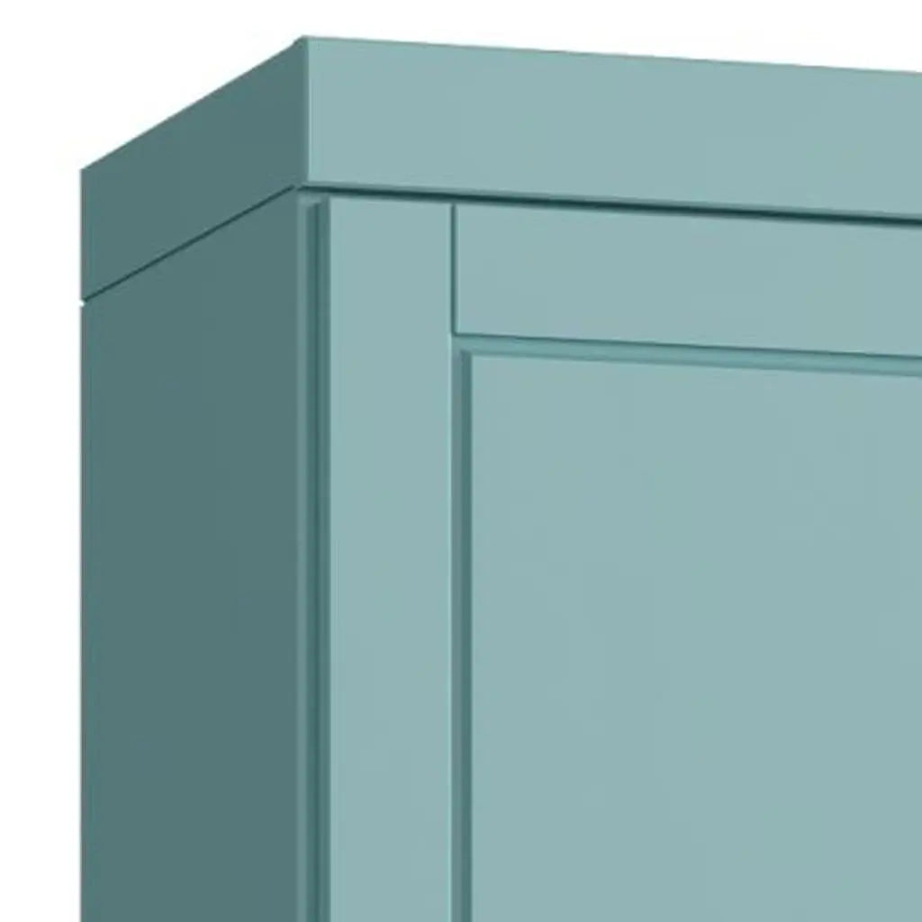17" Aqua Solid Wood Free Standing Double Door Linen Cabinet Homeroots Organization