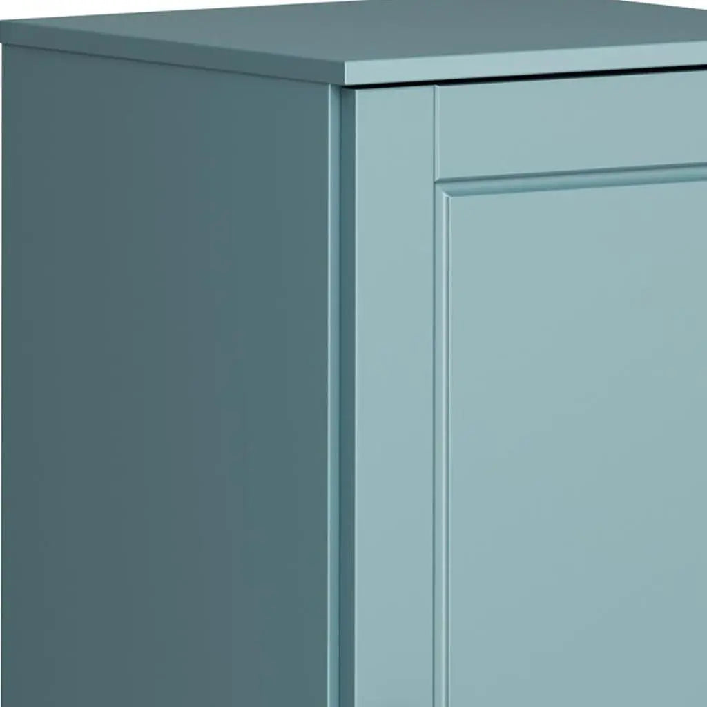 17" Aqua Solid Wood Free Standing Single Door Linen Cabinet Homeroots Organization
