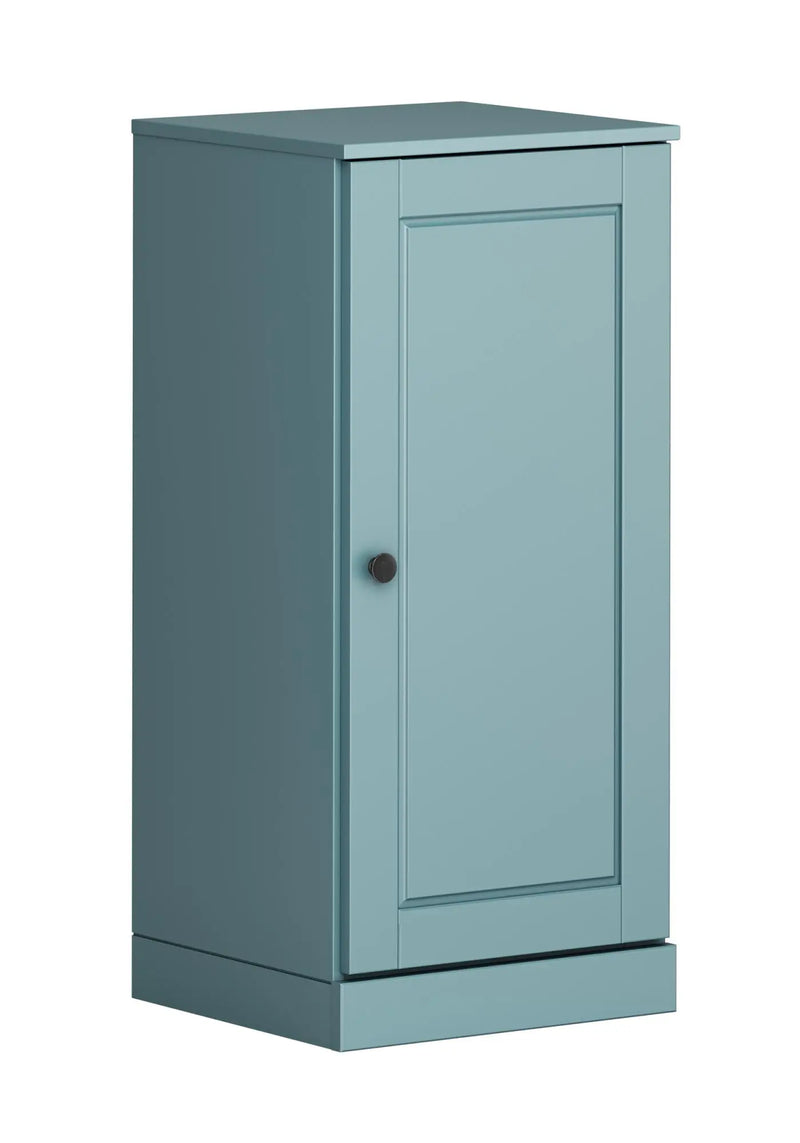 17" Aqua Solid Wood Free Standing Single Door Linen Cabinet Homeroots Organization