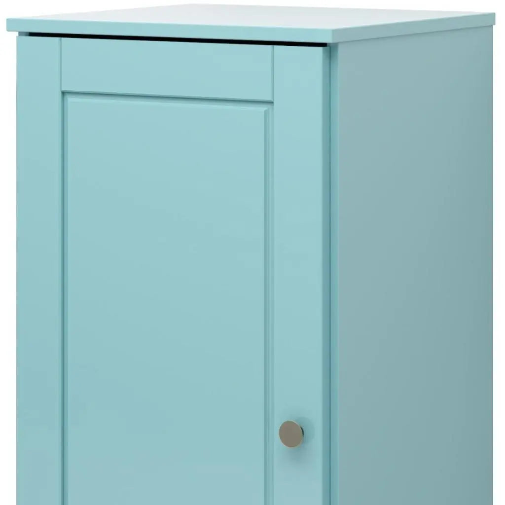 17" Aqua Solid Wood Free Standing Single Door Linen Cabinet Homeroots Organization