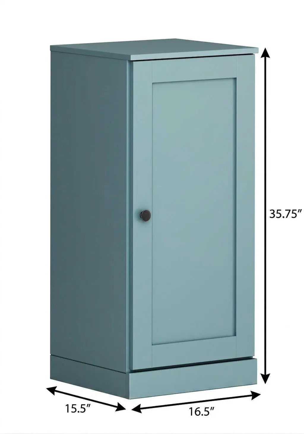 17" Aqua Solid Wood Free Standing Single Door Linen Cabinet Homeroots Organization