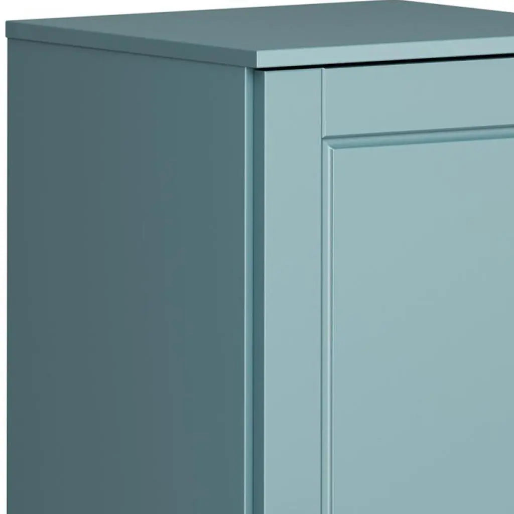 17" Aqua Solid Wood Free Standing Single Door Linen Cabinet Homeroots Organization
