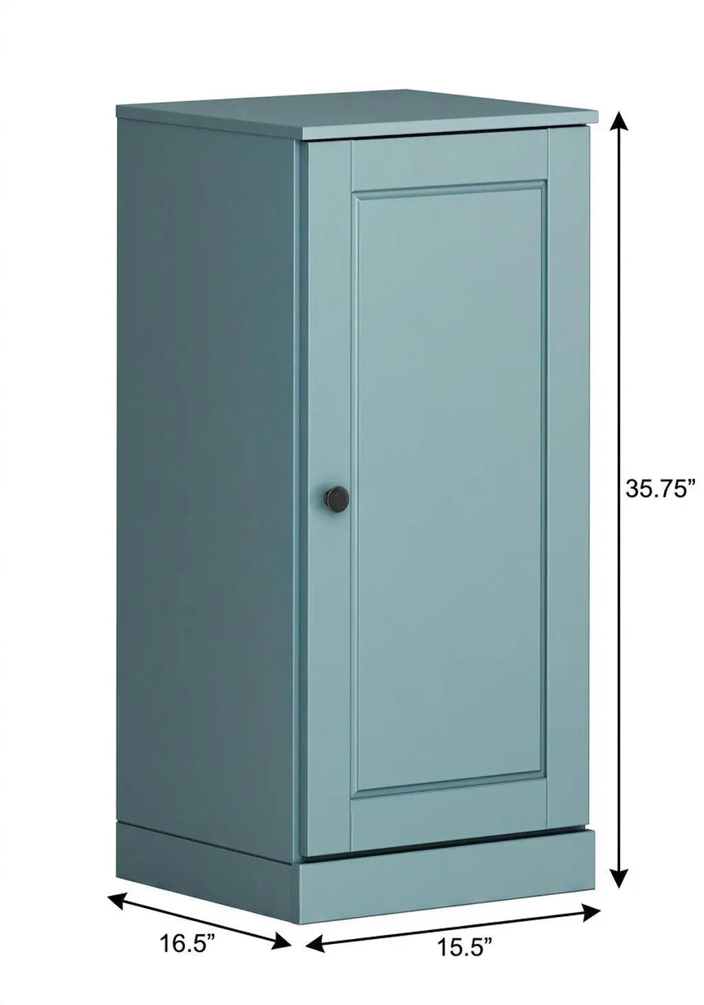 17" Aqua Solid Wood Free Standing Single Door Linen Cabinet Homeroots Organization