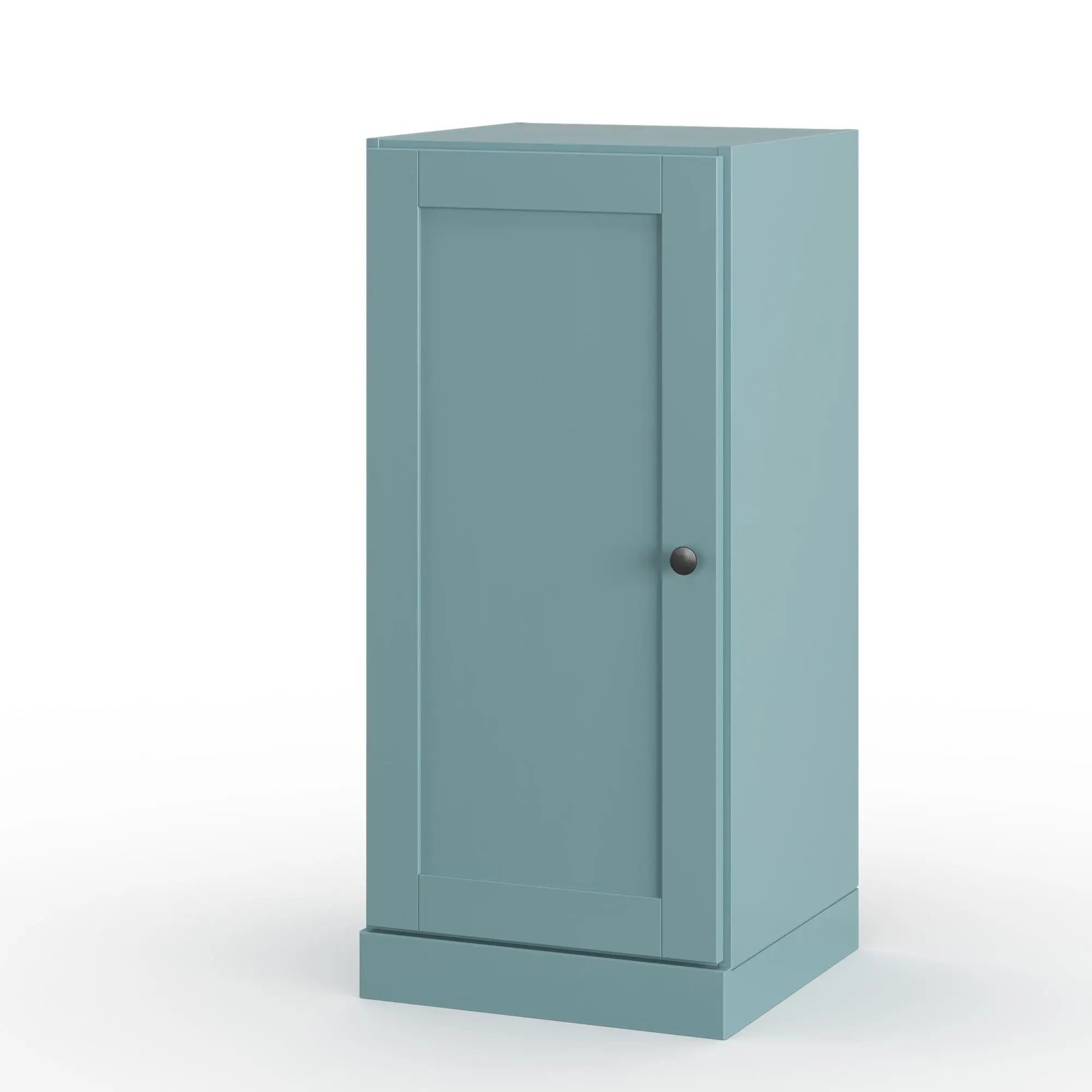 17" Aqua Solid Wood Free Standing Single Door Linen Cabinet Homeroots Organization
