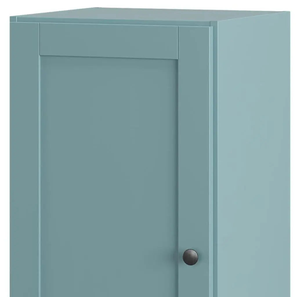 17" Aqua Solid Wood Free Standing Single Door Linen Cabinet Homeroots Organization