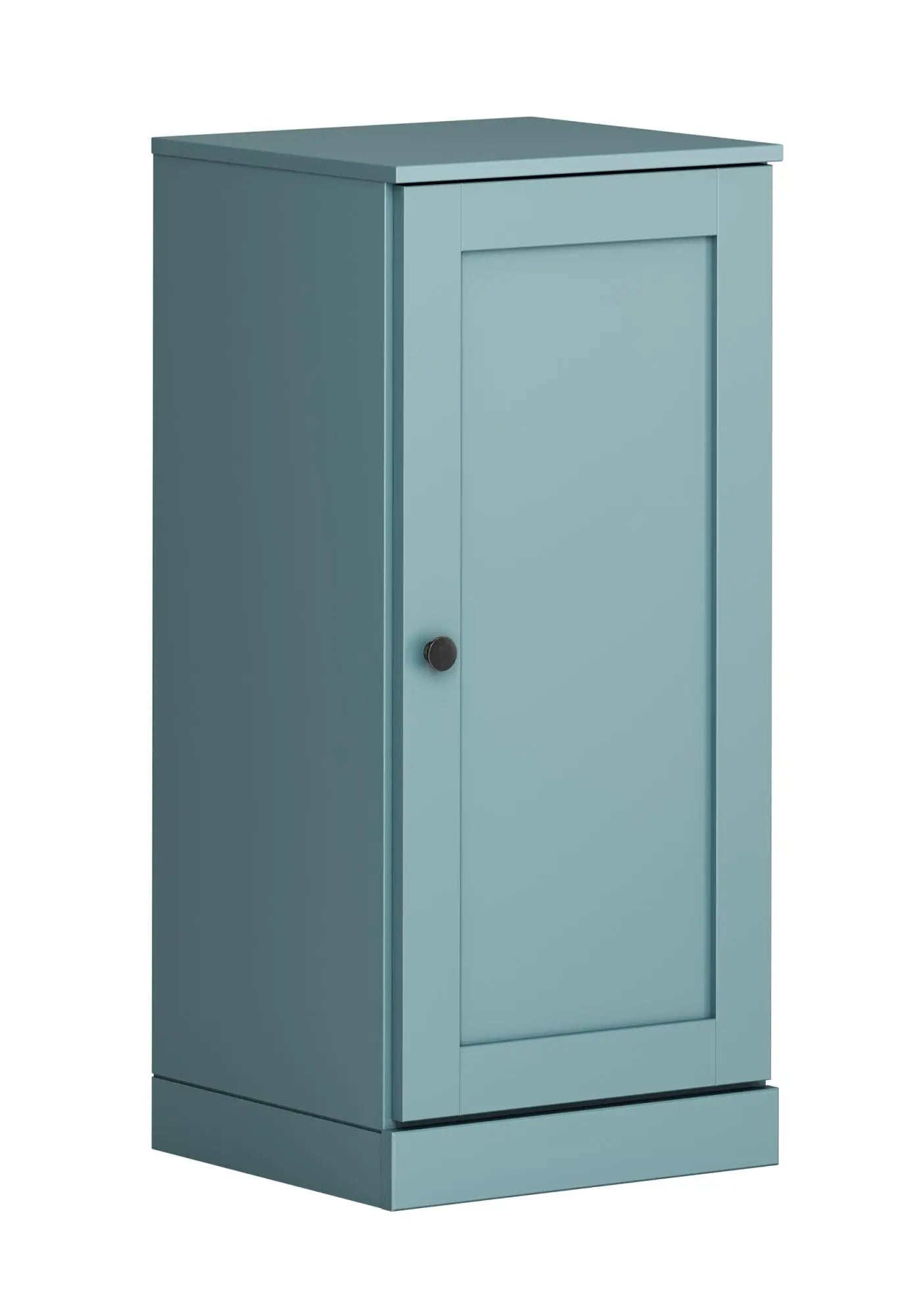 17" Aqua Solid Wood Free Standing Single Door Linen Cabinet Homeroots Organization