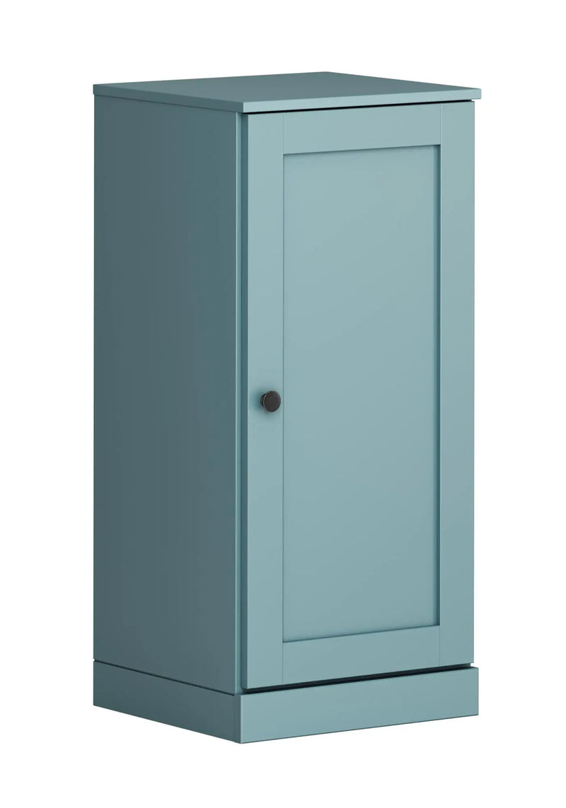 17" Aqua Solid Wood Free Standing Single Door Linen Cabinet Homeroots Organization
