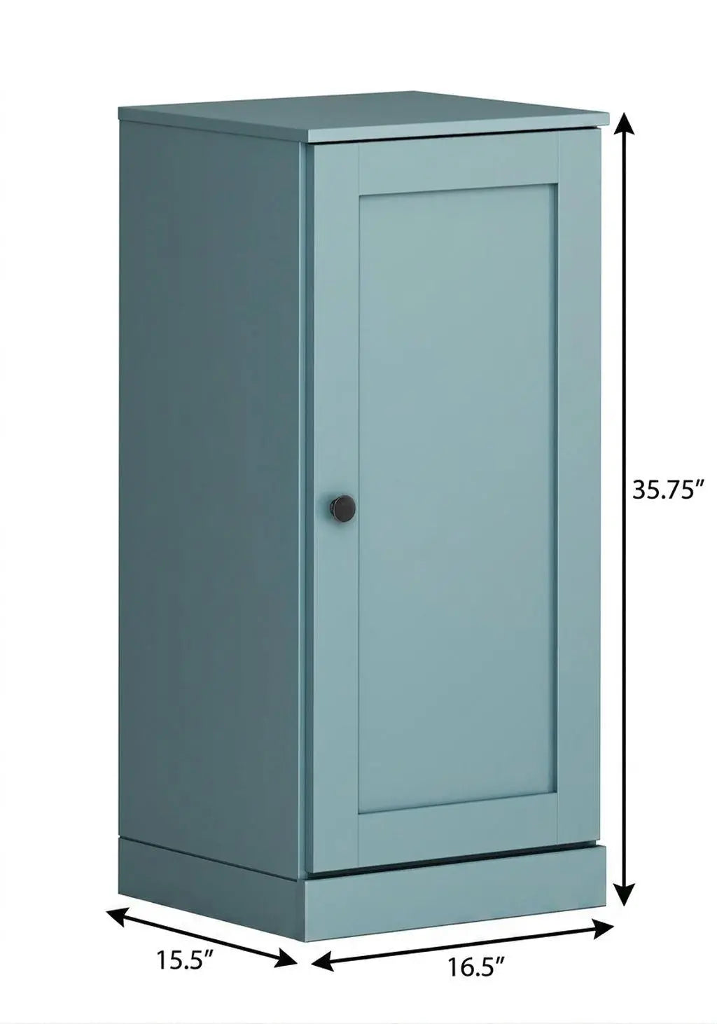 17" Aqua Solid Wood Free Standing Single Door Linen Cabinet Homeroots Organization