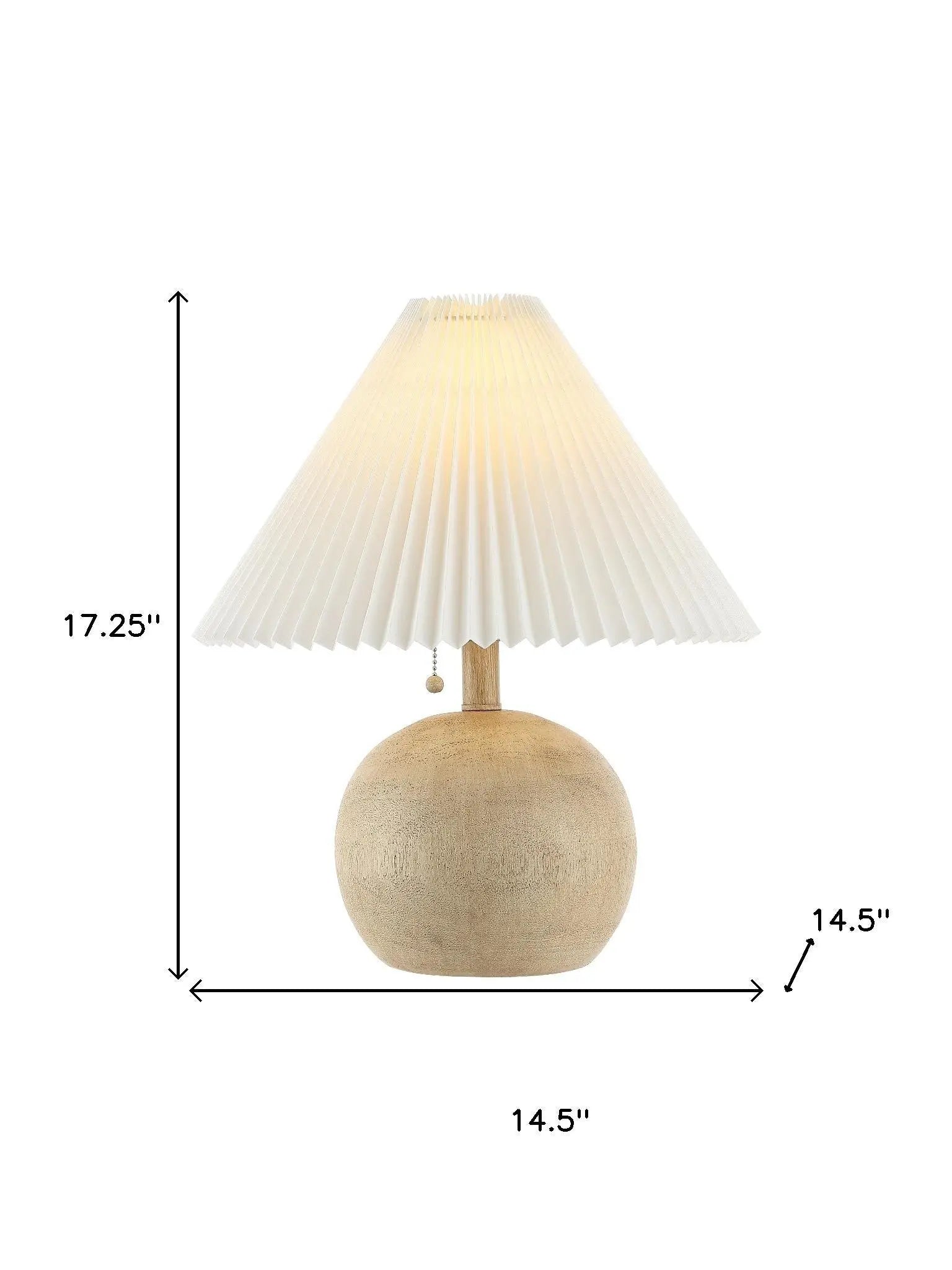 17" Beige Ribbed Round Table Lamp With Empire Shade Homeroots Lighting