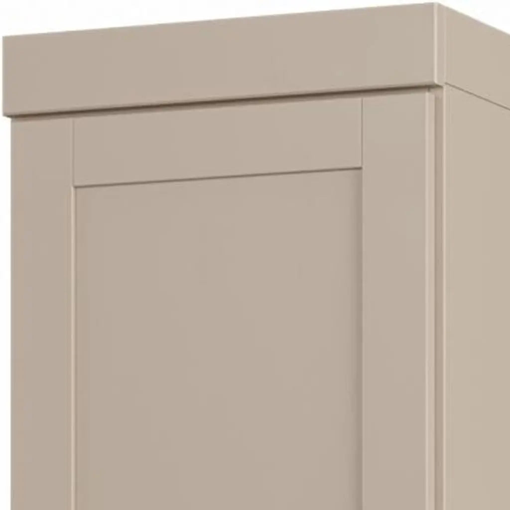17" Beige Solid Wood Free Standing Double Door Linen Cabinet Homeroots Organization
