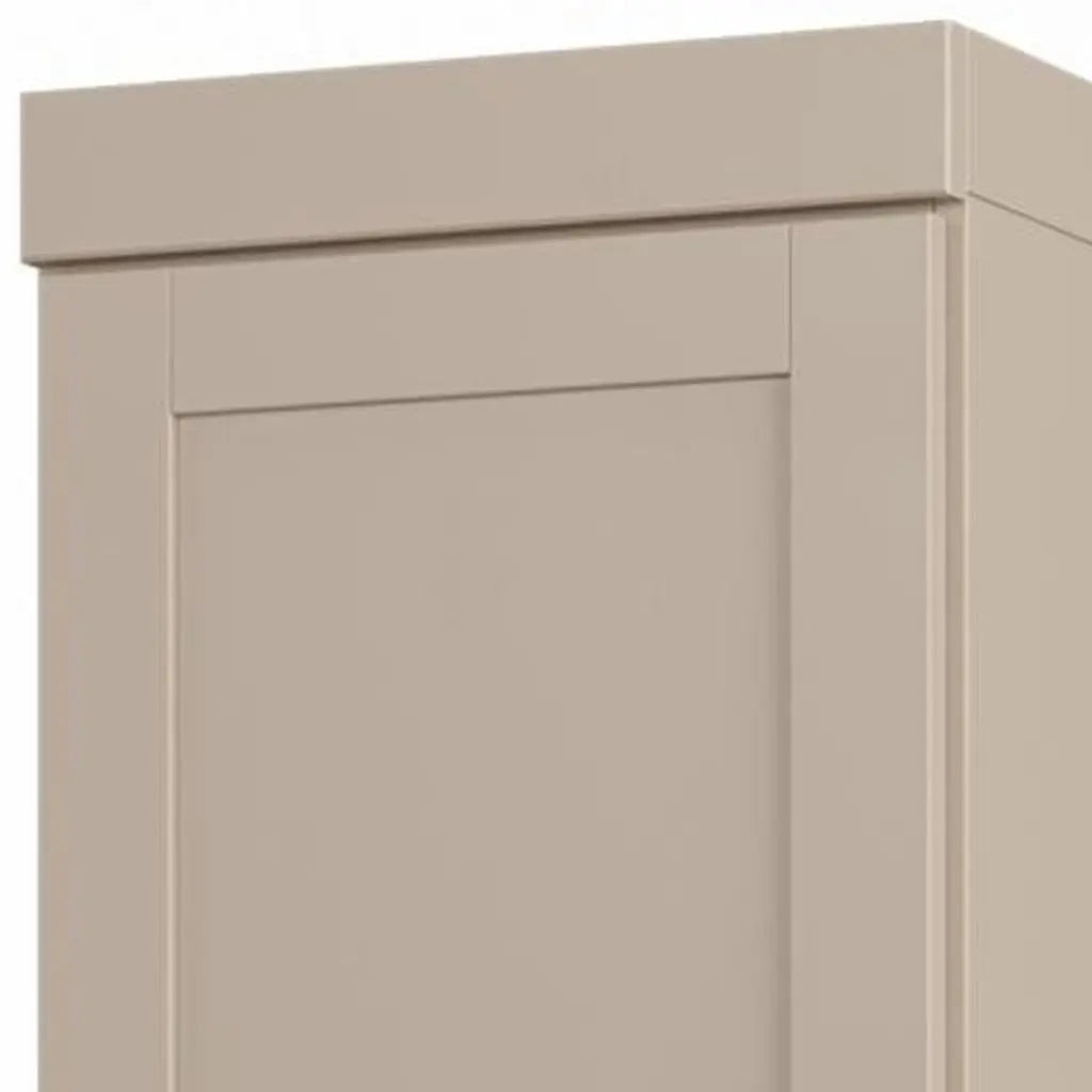 17" Beige Solid Wood Free Standing Double Door Linen Cabinet Homeroots Organization