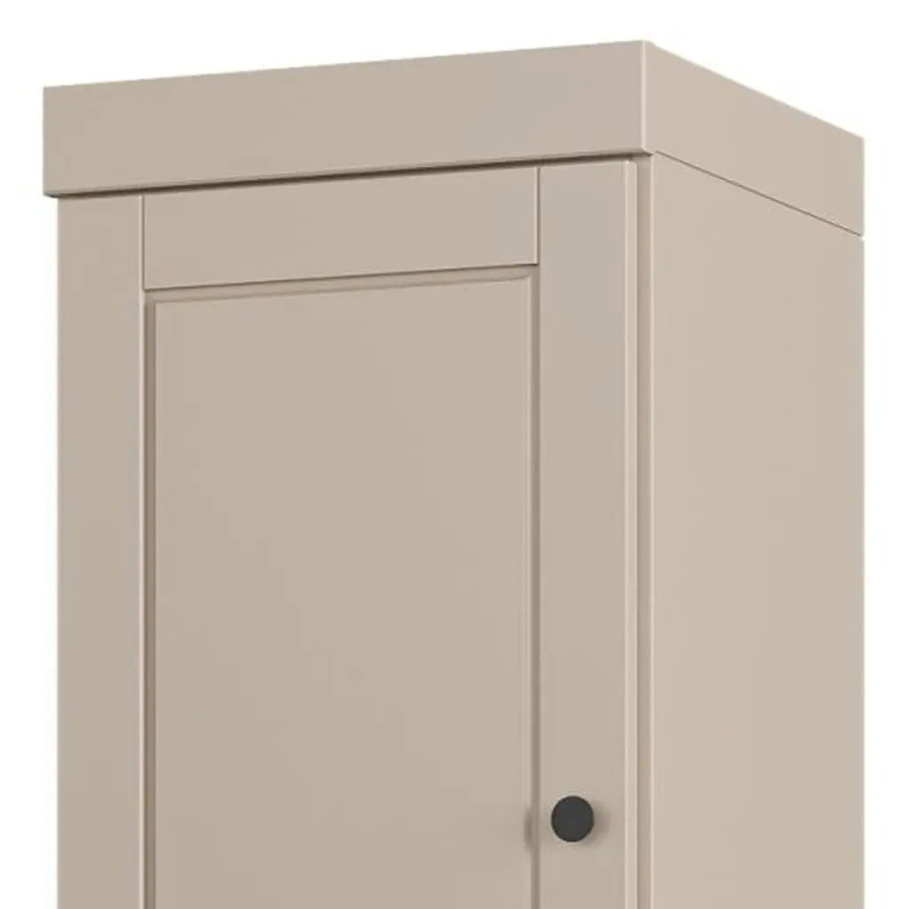 17" Beige Solid Wood Free Standing Double Door Linen Cabinet Homeroots Organization