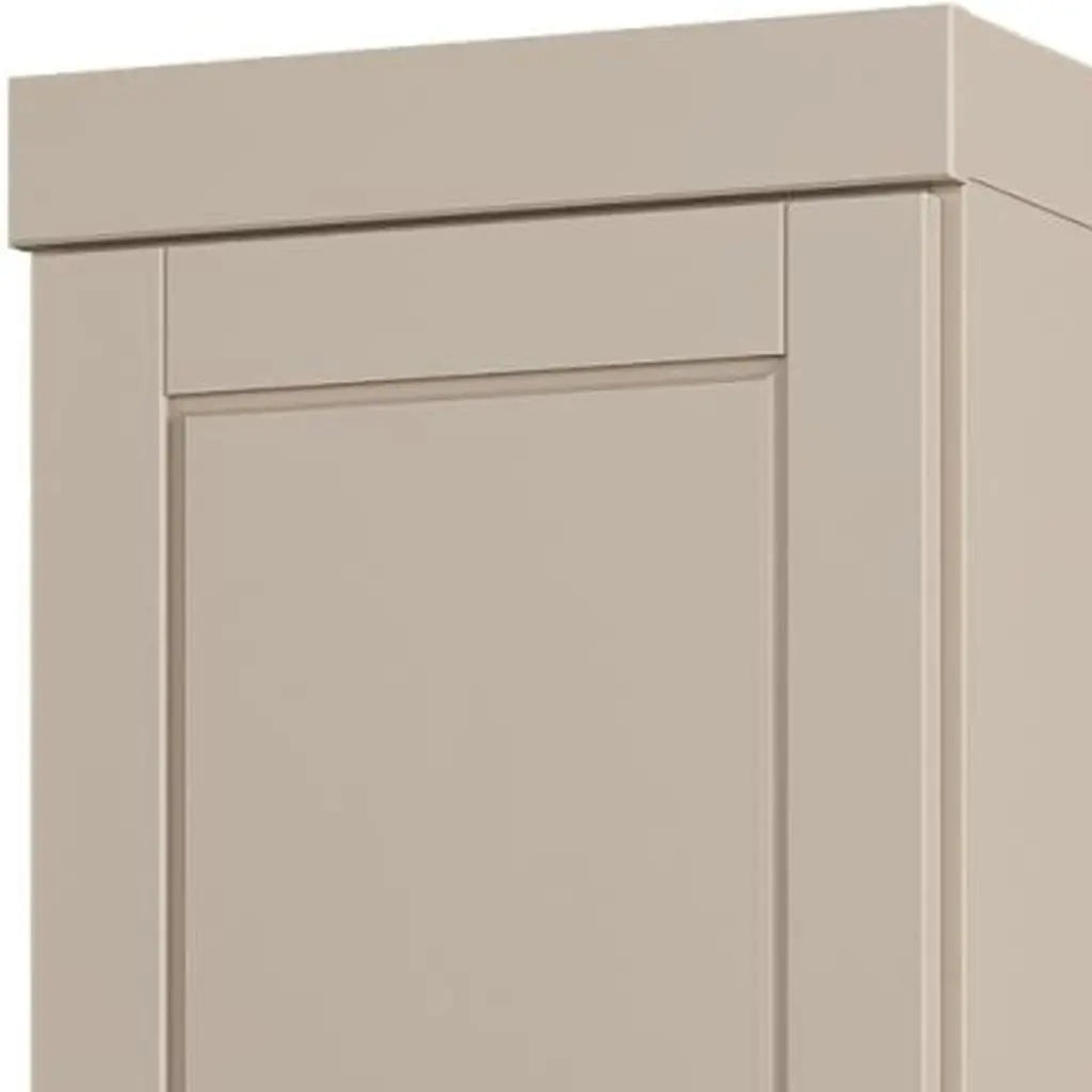 17" Beige Solid Wood Free Standing Double Door Linen Cabinet Homeroots Organization