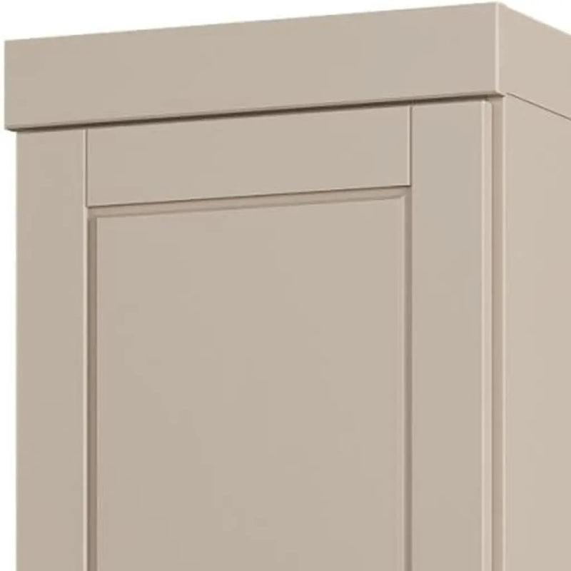 17" Beige Solid Wood Free Standing Double Door Linen Cabinet Homeroots Organization