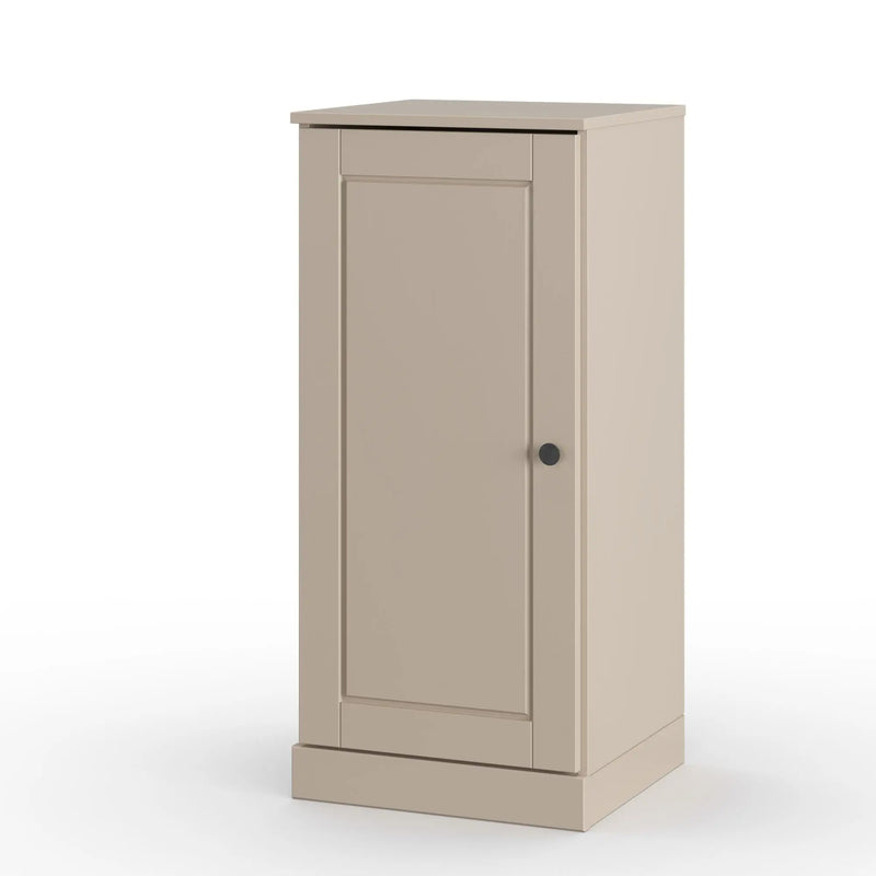 17" Beige Solid Wood Free Standing Single Door Linen Cabinet Homeroots Organization