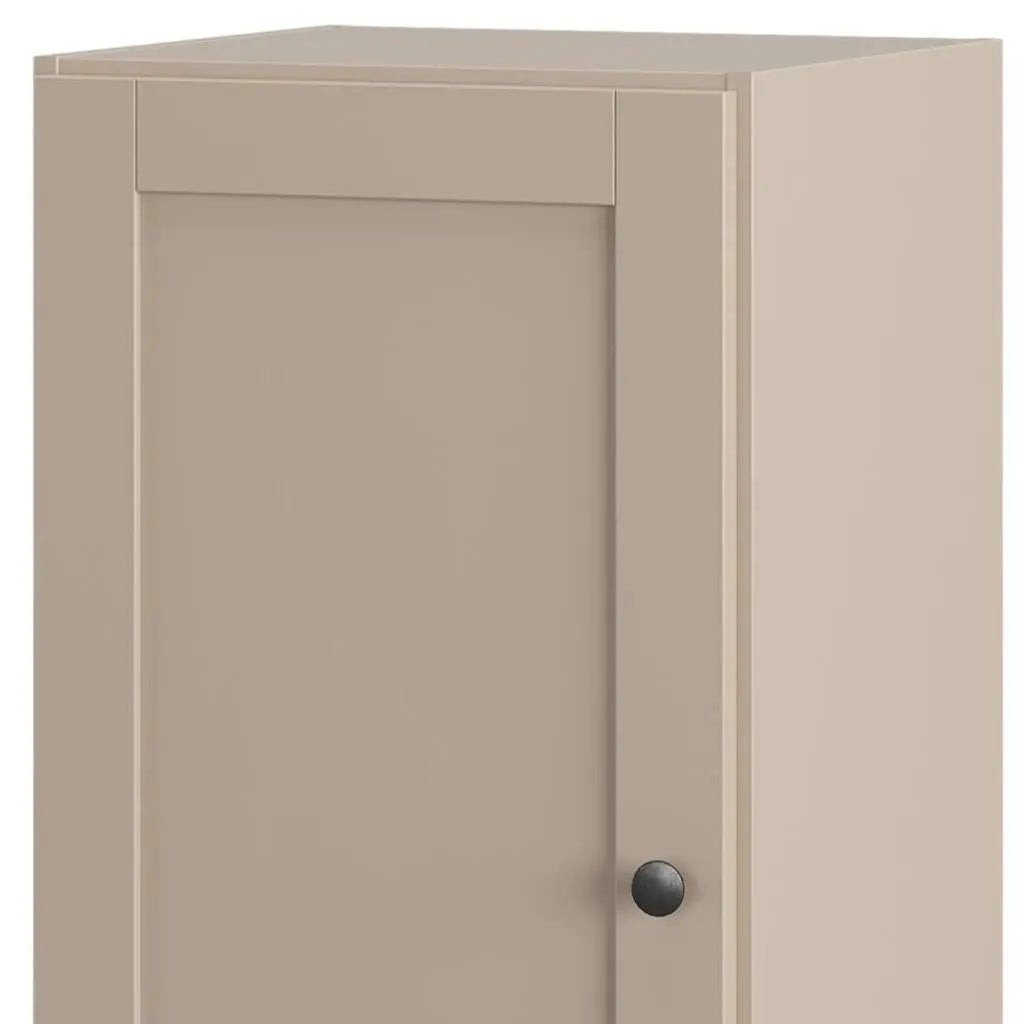 17" Beige Solid Wood Free Standing Single Door Linen Cabinet Homeroots Organization