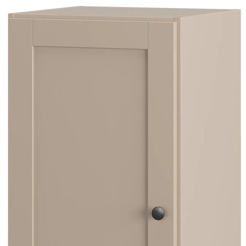 17" Beige Solid Wood Free Standing Single Door Linen Cabinet Homeroots Organization