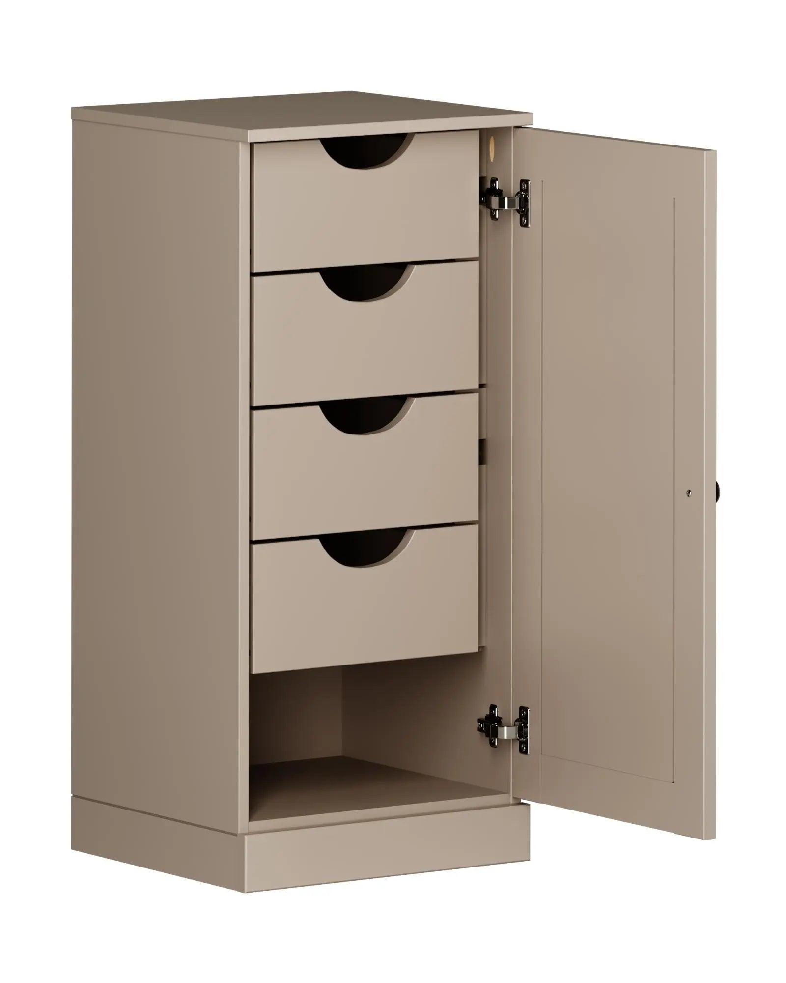 17" Beige Solid Wood Free Standing Single Door Linen Cabinet Homeroots Organization
