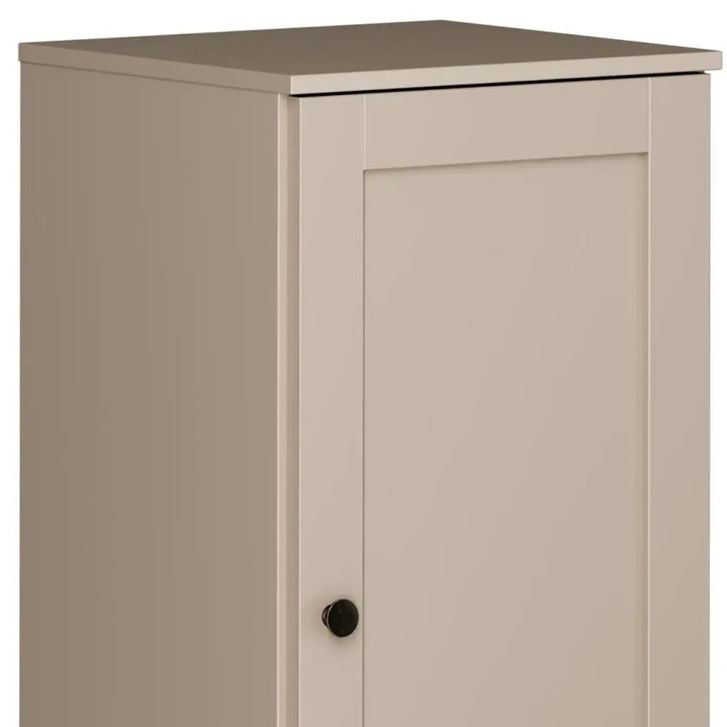 17" Beige Solid Wood Free Standing Single Door Linen Cabinet Homeroots Organization