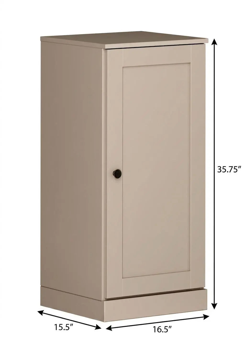 17" Beige Solid Wood Free Standing Single Door Linen Cabinet Homeroots Organization