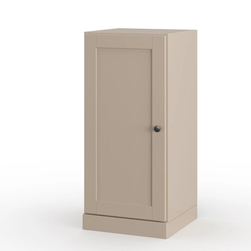 17" Beige Solid Wood Free Standing Single Door Linen Cabinet Homeroots Organization