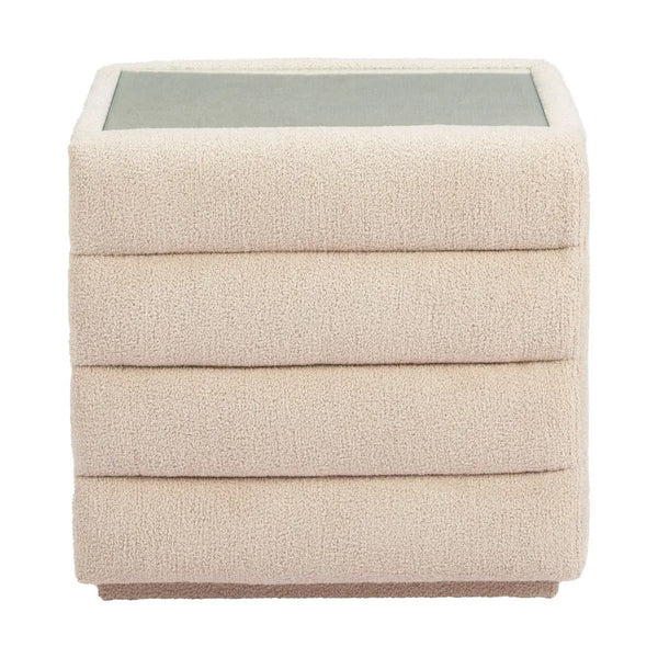 17" Beige Wood Square Woven Texture Two Drawer Nightstand Homeroots Bed & Bath