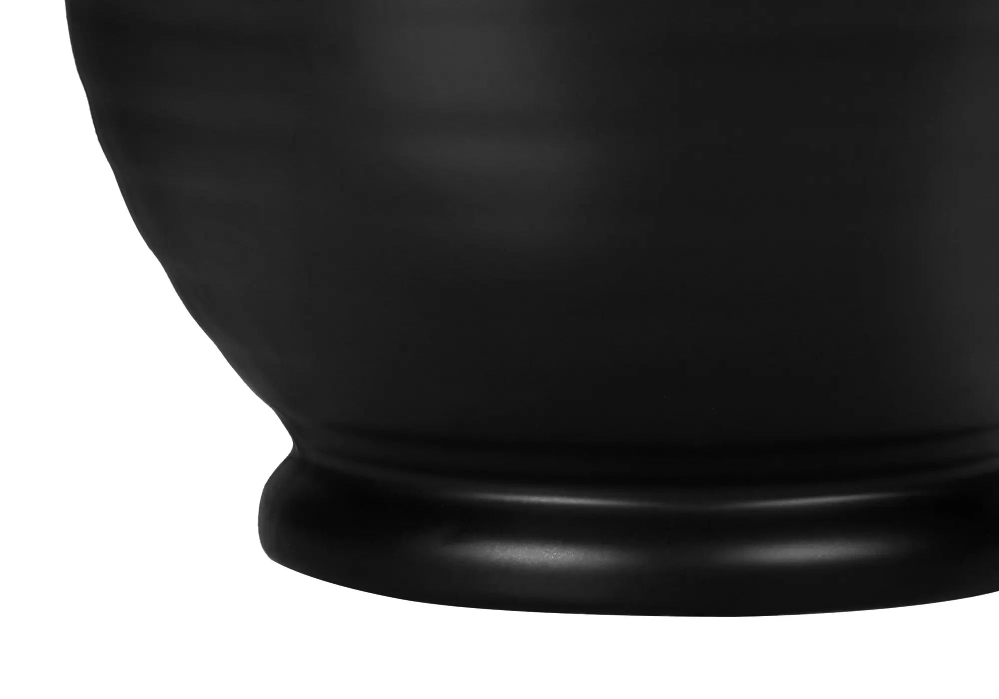 17" Black Ceramic Round Table Lamp With Ivory Drum Shade Homeroots Lighting