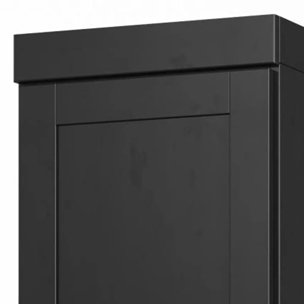 17" Black Solid Wood Free Standing Double Door Linen Cabinet Homeroots Organization