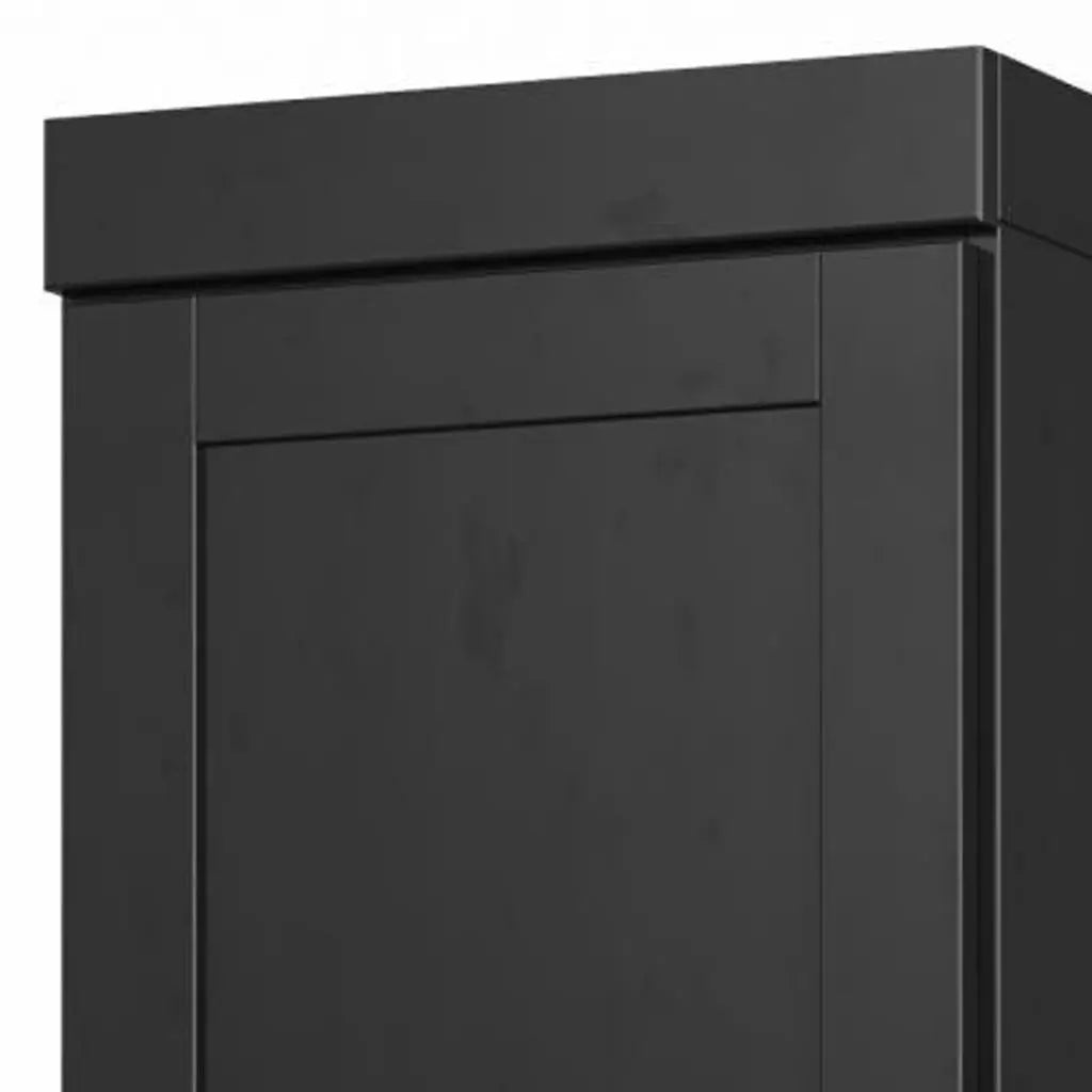 17" Black Solid Wood Free Standing Double Door Linen Cabinet Homeroots Organization