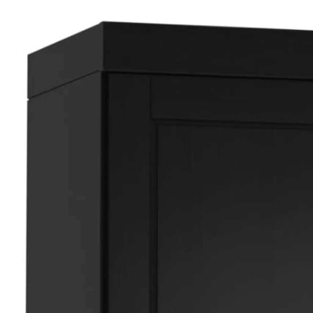 17" Black Solid Wood Free Standing Double Door Linen Cabinet Homeroots Organization