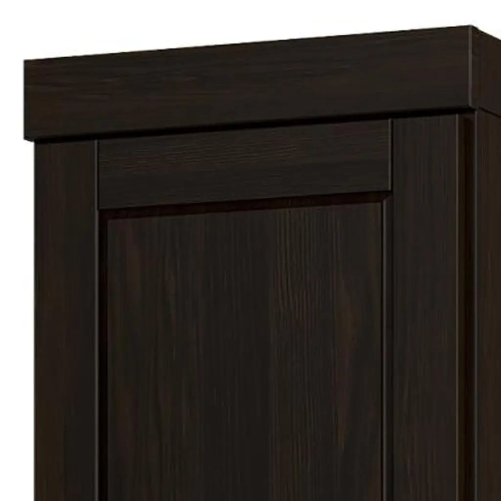 17" Black Solid Wood Free Standing Double Door Linen Cabinet Homeroots Organization