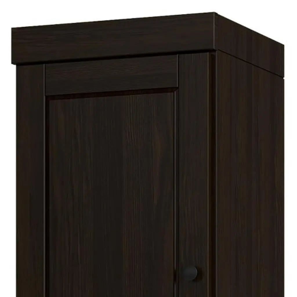 17" Black Solid Wood Free Standing Double Door Linen Cabinet Homeroots Organization
