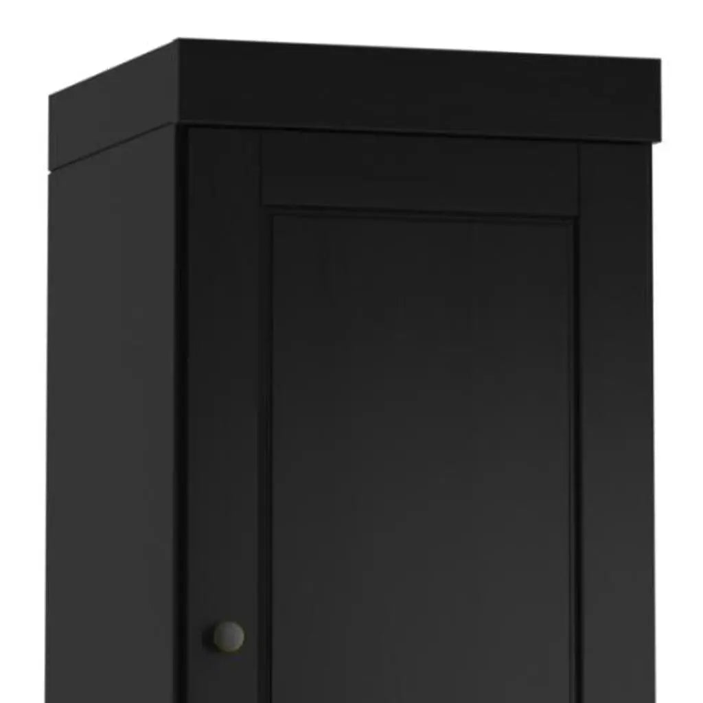 17" Black Solid Wood Free Standing Double Door Linen Cabinet Homeroots Organization
