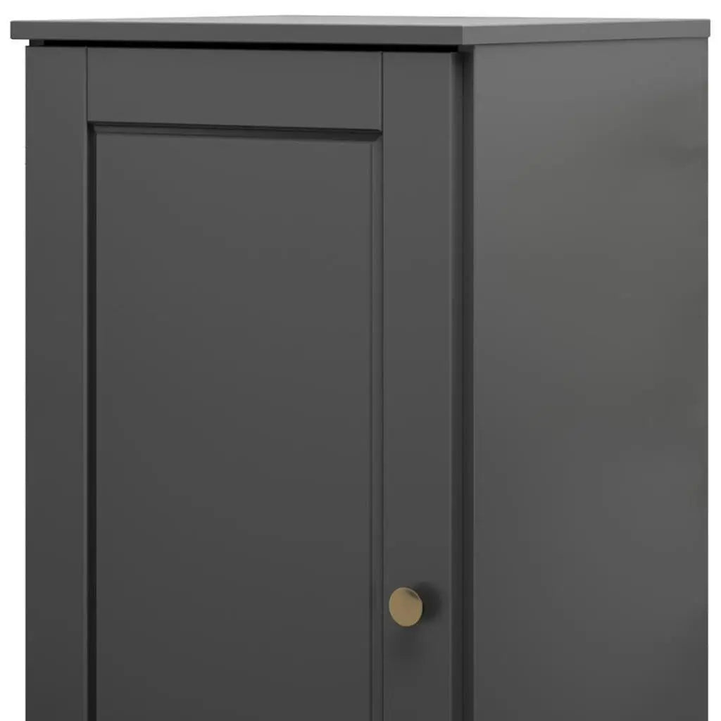 17" Black Solid Wood Free Standing Single Door Linen Cabinet Homeroots Organization