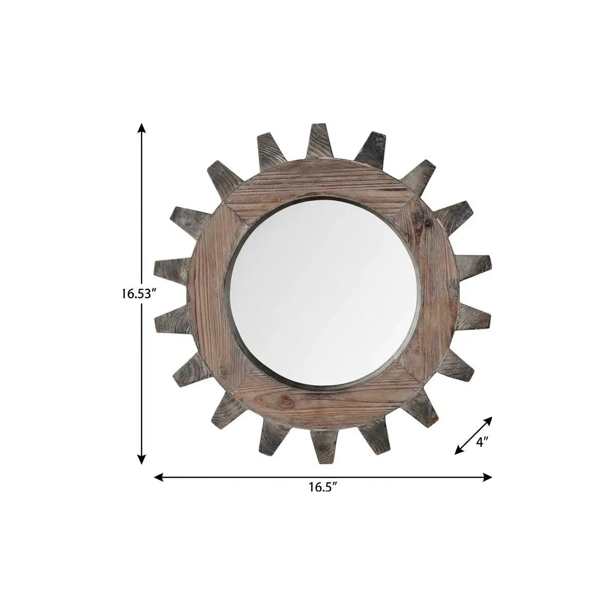 17" Brown Solid Wood Abstract Framed Accent Mirror Homeroots Bed & Bath
