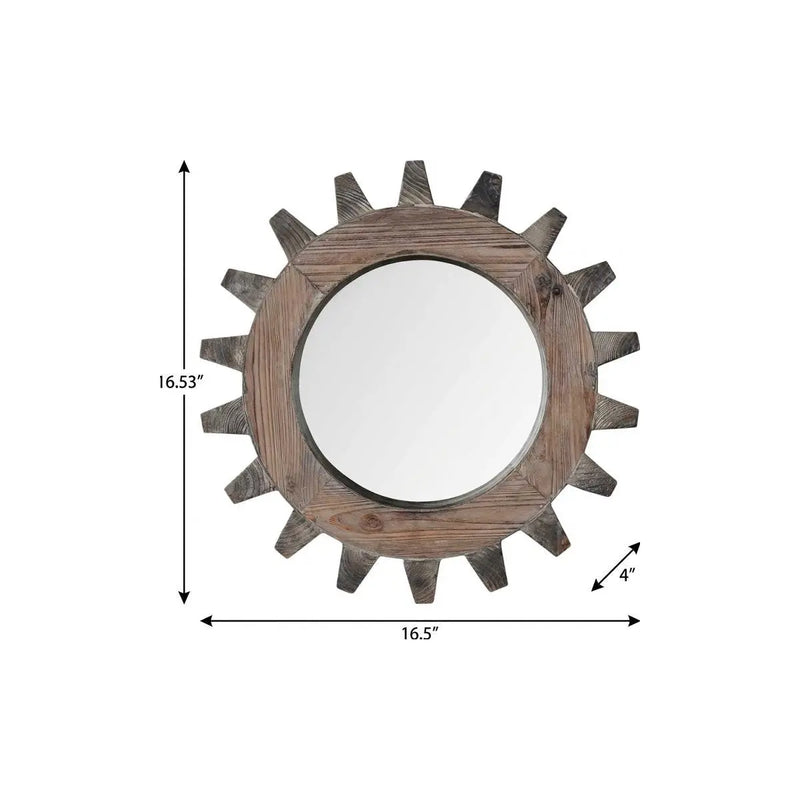 17" Brown Solid Wood Abstract Framed Accent Mirror Homeroots Bed & Bath