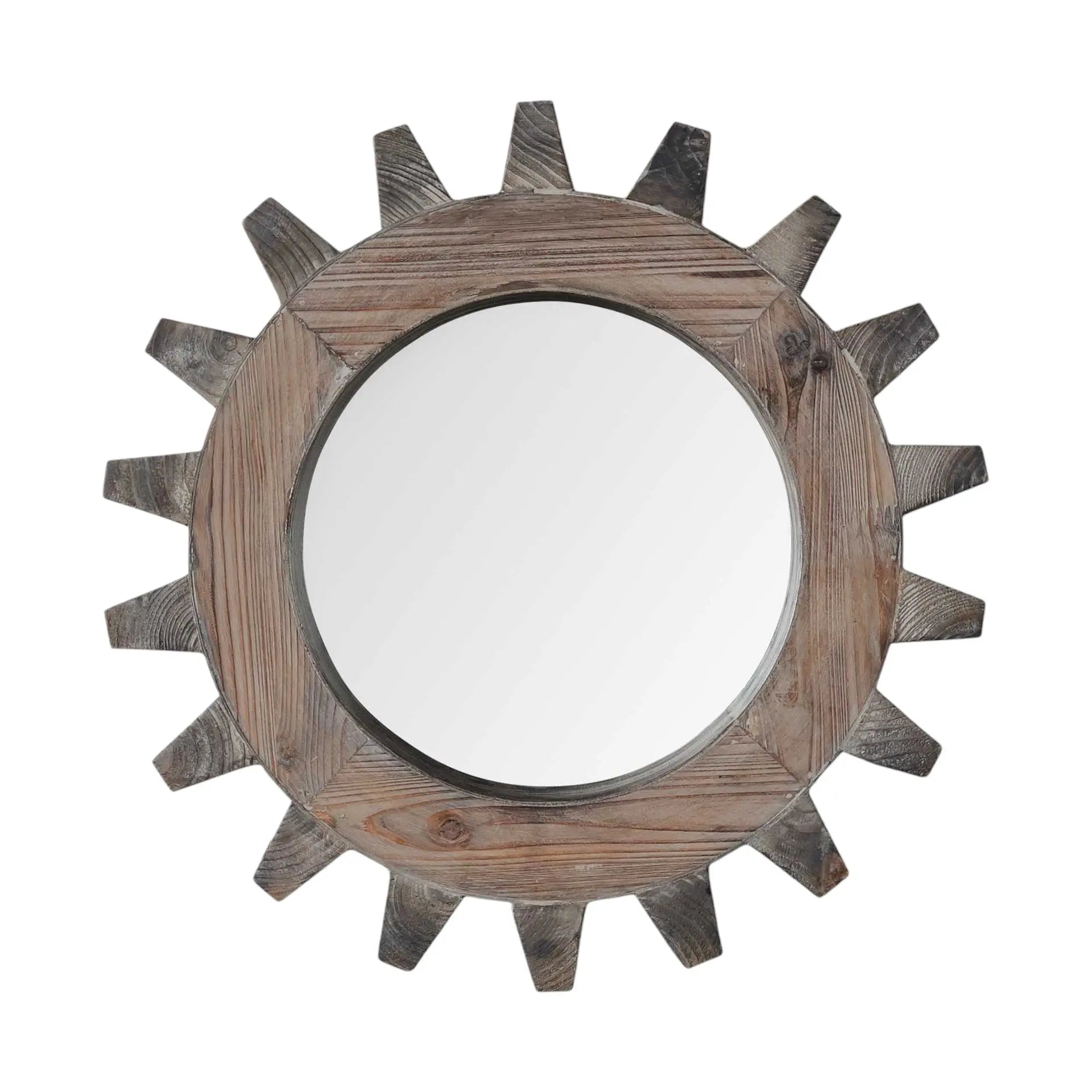 17" Brown Solid Wood Abstract Framed Accent Mirror Homeroots Bed & Bath